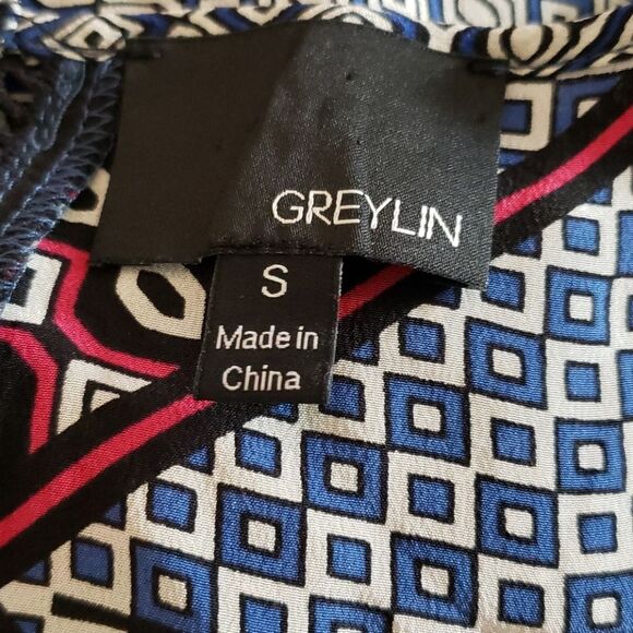 EUC Greylin abstract print sleeveless top - Picture 4 of 5